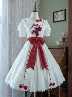 Robe Sweet Lolita Robe en polyester à manches courtes Robe Lolita