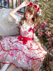 Robe Sweet Lolita Robe sans manches en polyester à imprimé floral