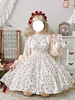 Robe Sweet Lolita Robe sans manches en polyester à volants Élastique réglable