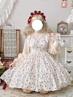 Robe Sweet Lolita Robe sans manches en polyester à volants Élastique réglable