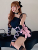 Robe Sweet Lolita Robe sans manches en polyester noir Noeuds en dentelle Robe une pièce Sweet Lolita