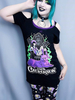 Robe t-shirt gothique noire pour femmes