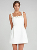 Robe trapèze avec ornements floraux sans manches dos nu robe mini-bourgeon pour fête danniversaire pour femmes 2025