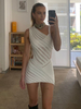 Robe tricotée découpée une épaule asymétrique Coachella mini robes sexy