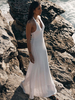 Robe tricotée dos nu sexy robe longue de plage dété