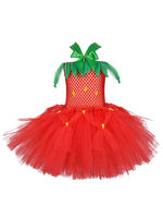 Robe Tunique Enfants Cadeaux Noël Robe De Soirée De Vacances De Noël En Fibre De Polyester Rouge Fraise