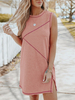 Robe tunique mi-longue asymétrique en polyester