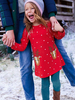Robe Tunique Pour Noël Robe De Soirée Cadeaux Noël En Fibre De Polyester Rouge