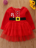 Robe Tunique Pour Noël Robe De Soirée Cadeaux Noël En Fibre De Polyester Rouge Père Noël