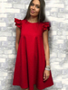 Robe tunique rouge manches volantées robe tunique femmes robe automne