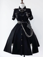 Robe Uniforme Costume Militaire Lolita Armée Noir OP