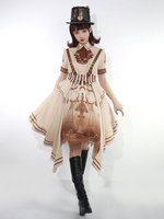 Robe Uniforme Militaire Lolita Cross Dentelle Or Claire Style Rétro