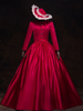 Robe victorienne rouge rétro Costume Femmes Baroque Mascarade robes de bal Royal Vintage Costume Déguisements Halloween