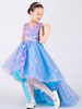 Robes cortège enfant arcs fleurs une ligne asymétrique ceinture organza robe de soirée