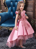 Robes cortège enfant asymétrique robe cérémonie fille col rond