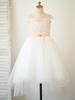 Robes cortège enfant bijou col perles sans manches robes enfants formelles Pageant