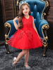 Robes cortège enfant bijou col polyester coton sans manches longueur au genou princesse silhouette arcs formelle enfants robes de reconstitution historique