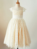 Robes cortège enfant bijou cou dentelle manches courtes longueur au genou princesse silhouette ceinture enfants robes de soirée sociales
