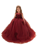 Robes cortège enfant bijou cou dentelle sans manches cheville longueur robe de boule appliques enfants robes de reconstitution historique