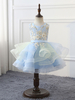 Robes cortège enfant bijou cou dentelle sans manches enfants robes de soirée sociales