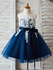 Robes cortège enfant bijou cou dentelle sans manches longueur au genou princesse silhouette ceinture ceintures robes de soirée pour enfants