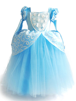 Robes cortège enfant bijou cou manches courtes plis enfants robes de soirée robe de princesse Cendrillon