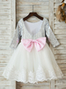 Robes cortège enfant bijou cou manches longues ceinture enfants robes de soirée sociales