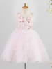 Robes cortège enfant bijou cou sans manches à plusieurs niveaux enfants robes de soirée sociales