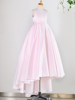 Robes cortège enfant bijou cou sans manches arcs enfants robes de soirée