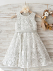 Robes cortège enfant bijou cou sans manches arcs enfants robes de soirée