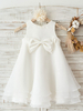 Robes cortège enfant bijou cou sans manches arcs enfants robes de soirée