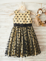 Robes cortège enfant bijou cou sans manches arcs enfants robes de soirée sociales