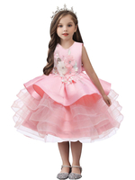 Robes cortège enfant bijou cou sans manches arcs enfants robes de soirée sociales
