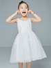 Robes cortège enfant bijou cou sans manches brodé enfants robes de soirée sociales