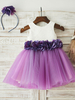Robes cortège enfant bijou cou sans manches fleurs robes de soirée pour enfants
