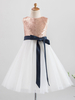 Robes cortège enfant bijou cou sans manches paillettes robes de soirée pour enfants