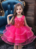 Robes cortège enfant bijou cou tulle longueur au genou princesse silhouette perlée robes de soirée pour enfants