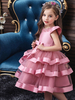 Robes cortège enfant bijou cou tulle manches courtes longueur au genou princesse silhouette perlée formelle enfants robes de reconstitution historique
