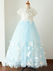 Robes cortège enfant bijou cou tulle manches courtes parole longueur princesse silhouette papillon enfants robes de soirée