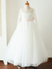Robes cortège enfant bijou cou tulle manches longues parole longueur princesse silhouette arcs enfants robes de soirée sociales