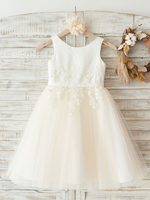 Robes cortège enfant bijou cou tulle sans manches longueur au genou princesse silhouette ceinture ceintures robes de soirée pour enfants
