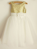 Robes cortège enfant bijou cou tulle sans manches longueur au genou princesse silhouette fleurs enfants sociales robes de soirée