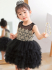 Robes cortège enfant blanc bijou cou tulle sans manches courtes princesse enfants robes de soirée sociale