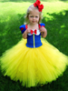 Robes cortège enfant Blanche-Neige Fleur Fille Robes Cou Cou Polyester Manches Courtes Longueur Du Thé Une Ligne De Tulle Enfants Robes De Soirée