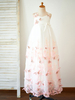 Robes cortège enfant Bretelles Cou Tulle Sans manches Au niveau du genou Princesse Silhouette Papillon Enfants Robes de soirée sociales