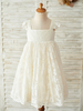 Robes cortège enfant champagne bretelles cou manches courtes archets robes de soirée pour enfants
