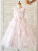 Robes cortège enfant col bijou dentelle sans manches longueur de thé princesse silhouette arcs enfants robes de soirée sociale