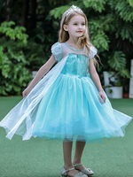 Robes cortège enfant col bijou manches courtes découpées robes de soirée sociale pour enfants