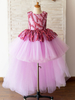 Robes cortège enfant col bijou sans manches paillettes tulle formelle enfants robes de reconstitution historique