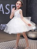 Robes cortège enfant col bijou tulle sans manches au genou princesse enfants robes de reconstitution historique